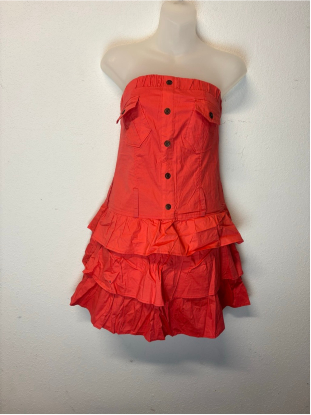 DEB Y2K Strapless Ruffle Dress Juniors XL